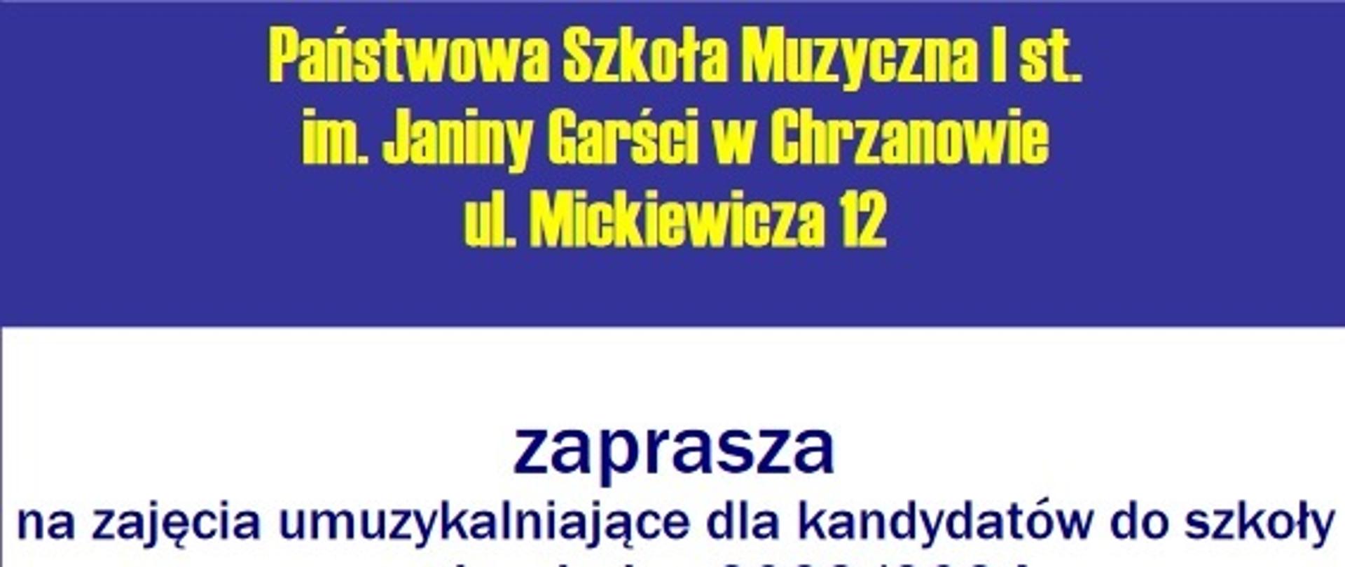 Kurs przygotowawczy dla kandydatów - ulotka informacyjna