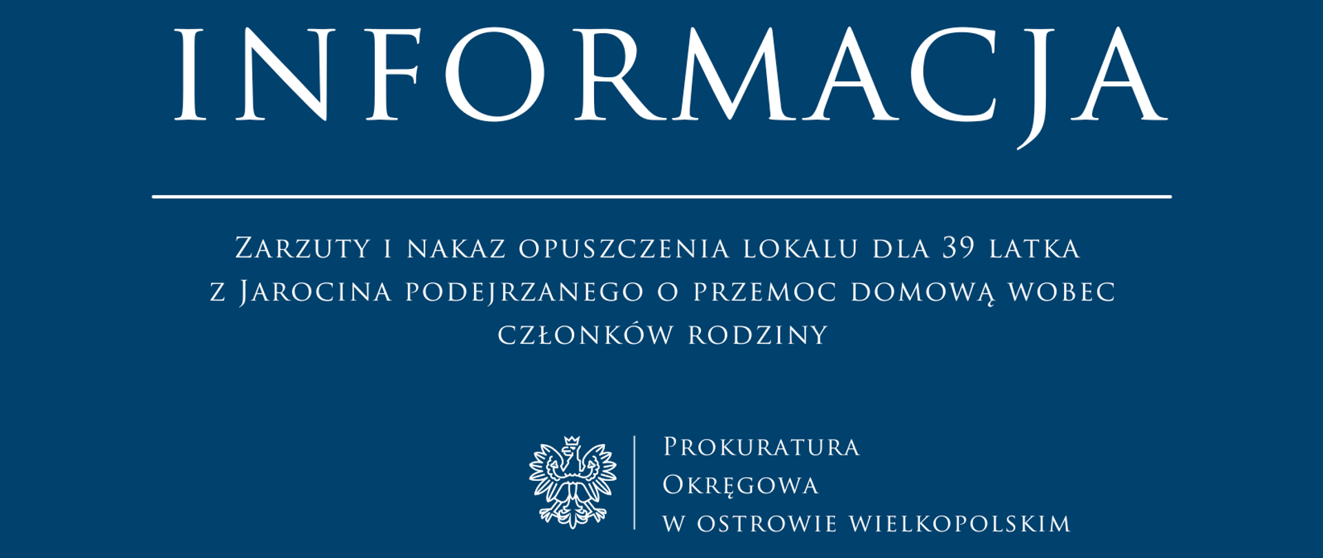 Zarzuty i nakaz opuszczenia lokalu dla 39 latka z Jarocina podejrzanego o przemoc domową wobec członków rodziny