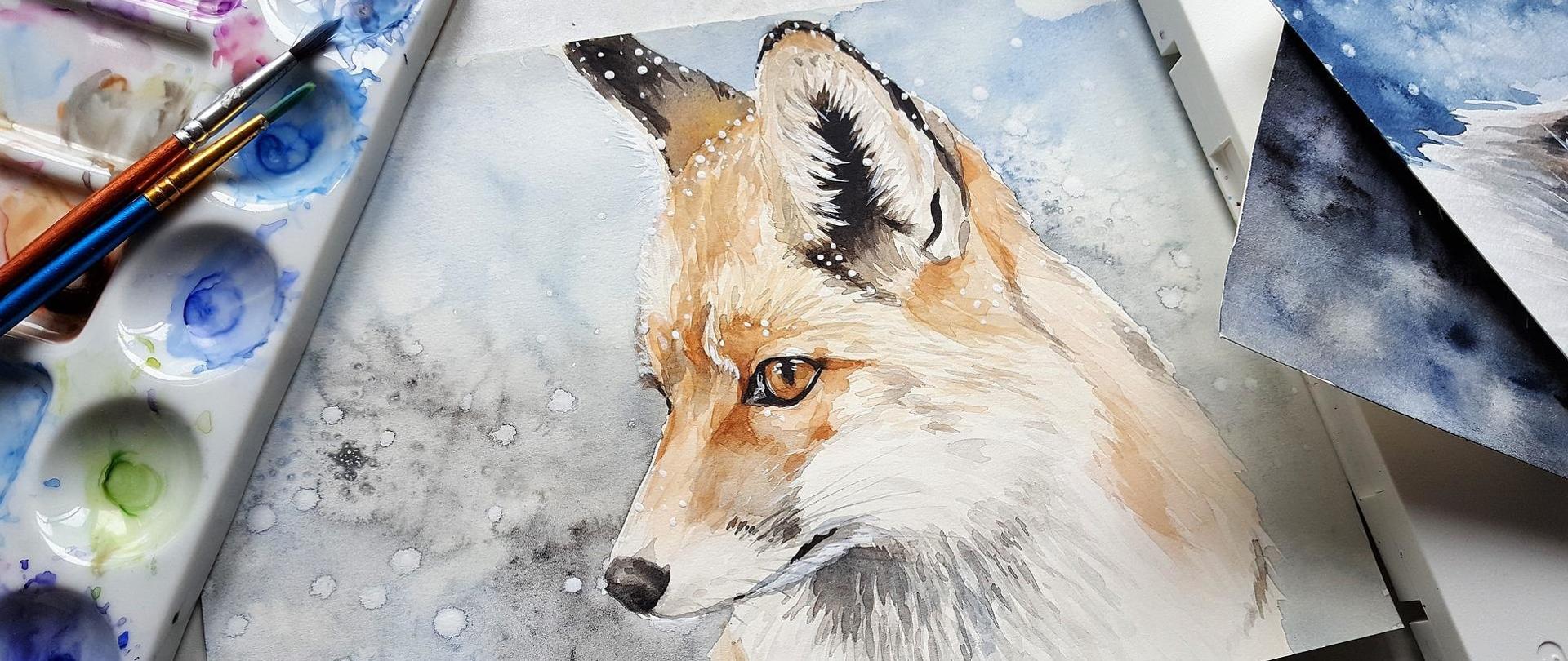 Zdjęcie przedstawia pracę artystyczną - "Głowa Lisa"