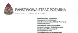 logo Państwowej Straży Pożarnej obok napis Państwowa Straż Pożarna i State Fire Service of Poland
poniżej tekst:
Funkcjonariusze i Pracownicy Państwowej Straży Pożarnej,
Członkowie Ochotniczych Straży Pożarnych, Działacze Związku
Ochotniczych Straży Pożarnych RP, Weterani i Seniorzy Służby Pożarniczej, Słuchacze Szkól Pożarniczych,
Strażacy i Pracownicy
Jednostek Ochrony Przeciwpożarowej