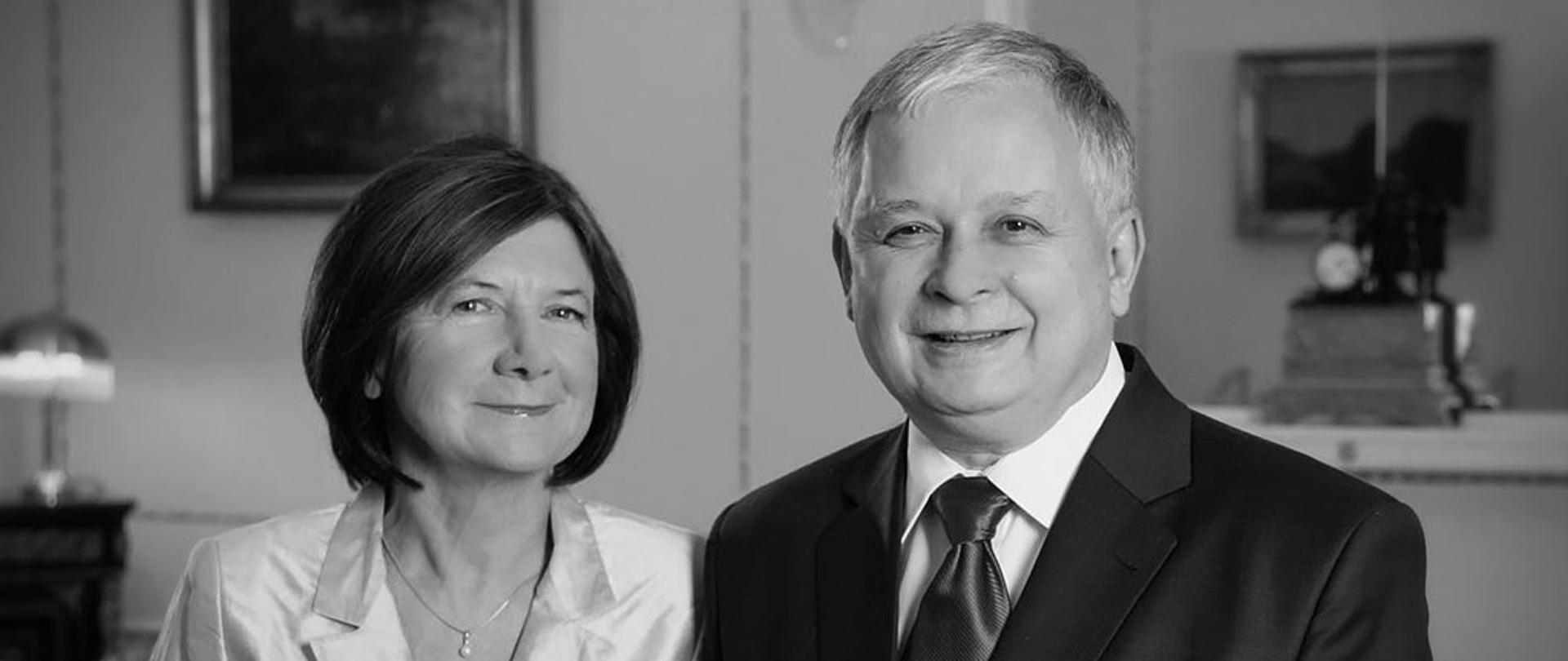 Prezydent Lech Kaczyński i małżonka