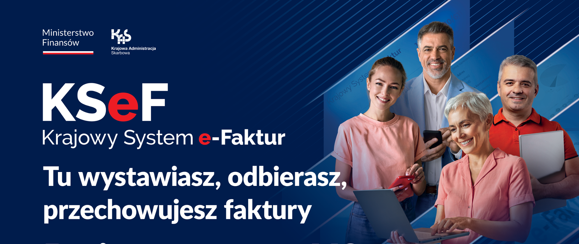 Biały napis Dni Otwarte z FSeF na niebieskim tle