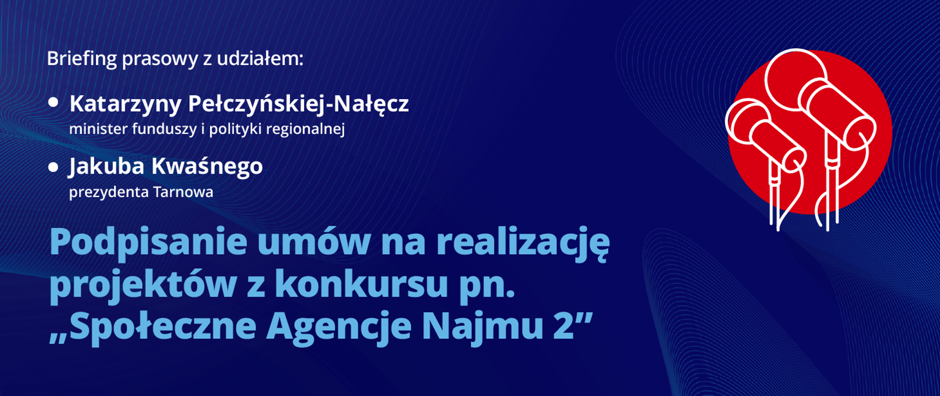 Podpisanie umów na realizację projektów z konkursu pn. „Społeczne Agencje Najmu 2”.