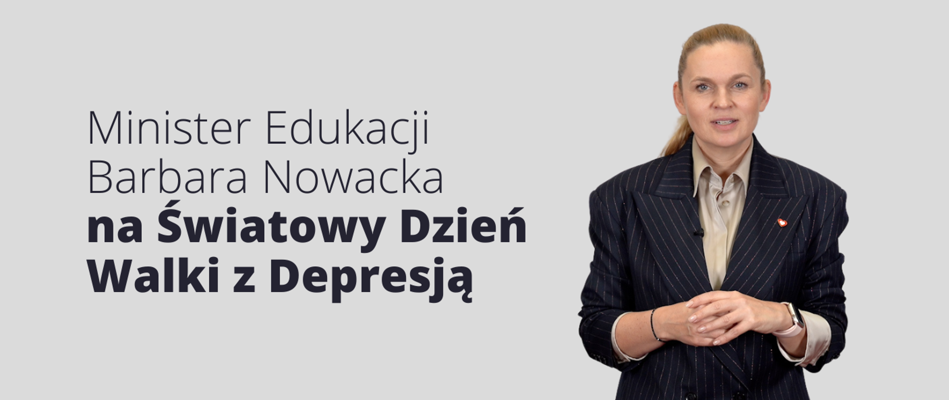 Minister Edukacji Barbara Nowacka na Światowy Dzień Walki z Depresją