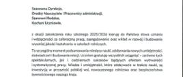 List na zakończenie roku szkolnego od Ministra Rolnictwa I Rozwoju Wsi Stefana Krajewskiego.