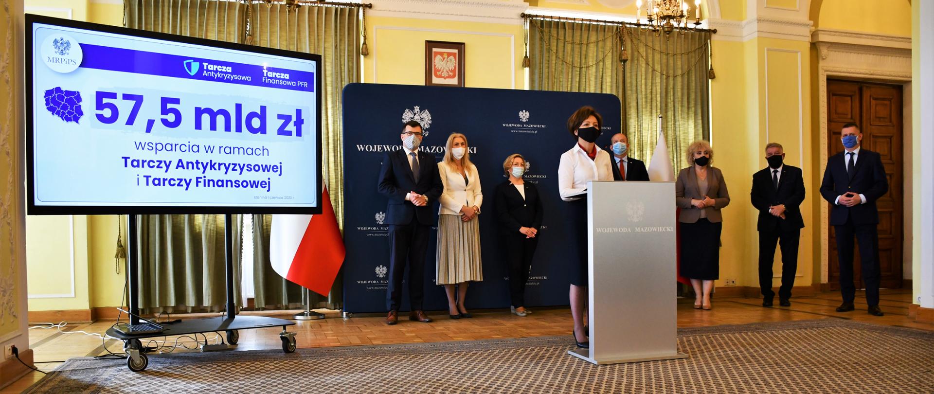 Konferencja prasowa w temacie wsparcia w ramach Tarczy Antykryzysowej i Tarczy Finansowej z udziałem Minister Rodziny, Pracy i Polityki Społecznej