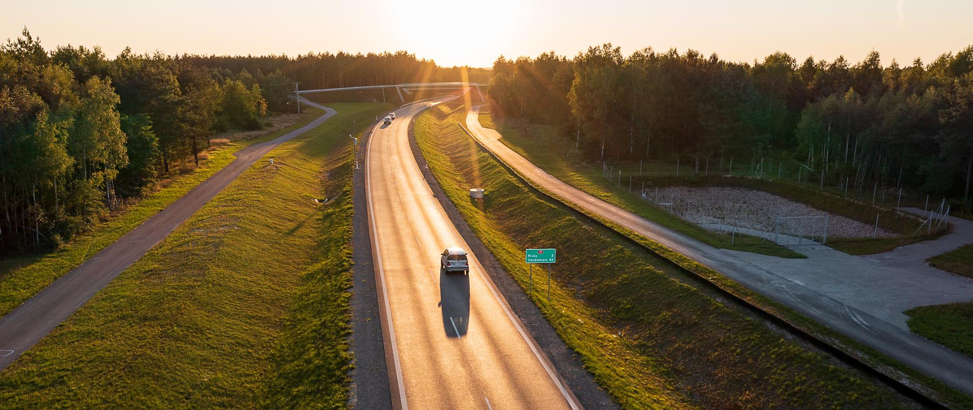 Widok na DK77 - obwodnica Stalowej Woli i Niska