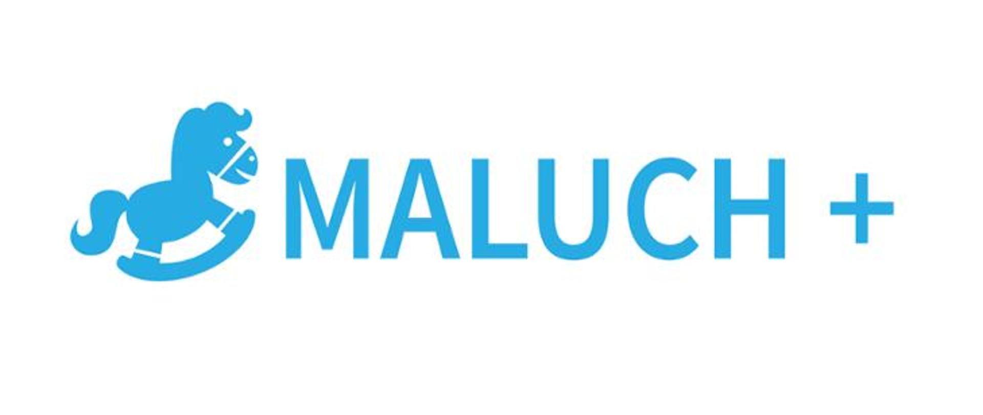 grafika konik na biegunach i napis Maluch plus