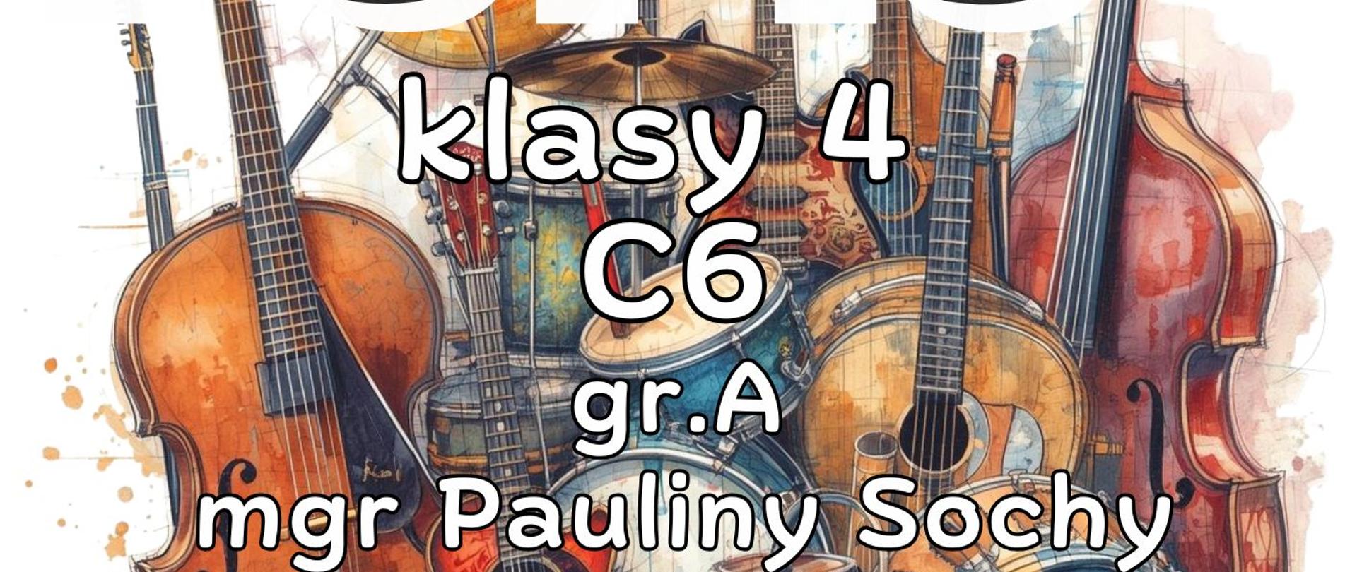 Plakat informacyjny dotyczący Popisu kl.4 c6 odbywającego się w dniu 11.02.2026 o godz. 15.20.