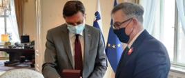 Prezydent Słowenii Borut Pahor i Ambasador Krzysztof Olendzki