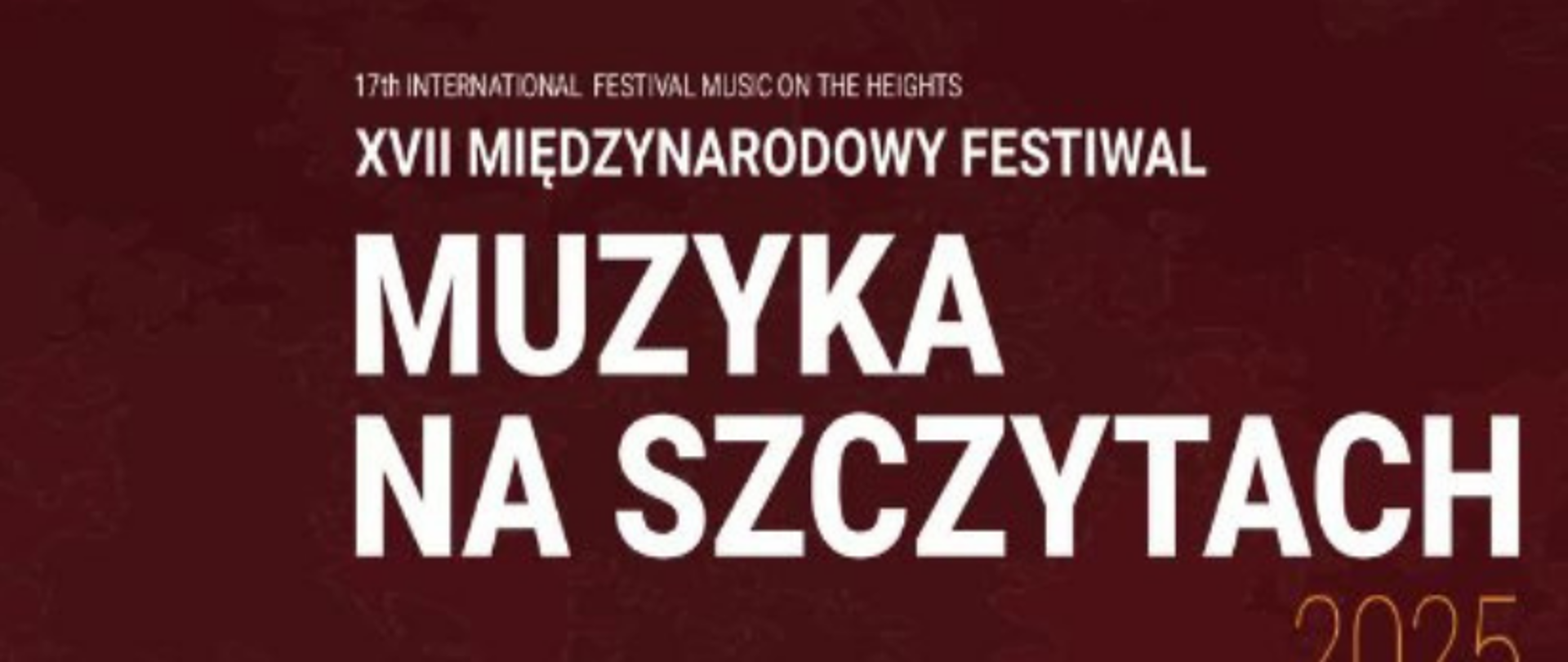 Plakat ma ciemne, fioletowo-bordowe tło, które przechodzi w czerń u dołu. U góry, na środku, znajduje się datą: 10.09.2025 ŚRODA (środa).Poniżej, pośrodku plakatu, białą czcionką napisane jest: "Zapraszamy serdecznie na występy naszych uczniów". Poniżej, na środku plakatu, widoczny jest duży, czarny obrys głowy ludzkiej w profilu, zwróconej w prawą stronę. Wewnątrz tej sylwetki znajduje się niewyraźny, jasnoróżowy zarys twarzy, a w środku widać rozmyty obraz wnętrza sali, zapewne koncertowej. W centralnej części plakatu, pod sylwetką głowy, znajduje się kluczowa informacja: 16:00 KONCERT UCZNIÓW SZKÓŁ MUZYCZNYCH II STOPNIA Czas młodych Prezentacje uczniów szkół muzycznych II stopnia z Bochni, Katowic, Krakowa i Nowego Targu Nauczycielskie Centrum ZNP, ul. Ciągłówka 11 Poniżej, wyróżnieni czerwoną czcionką, są dwaj artyści: Małgorzata Mamoń, uczennica klasy skrzypiec Pani Karoliny Szymbary Adrian Stasiak, uczeń klasy fortepianu Pana Macieja Kiełpińskiego U dołu plakatu, na czarnym tle, znajduje się logo wydarzenia: "MUZYKA NA SZCZYTACH 2025" oraz informacja, że jest to XVII MIĘDZYNARODOWY FESTIWAL.