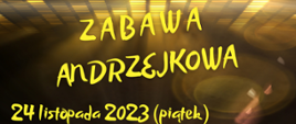 Nazwa i termin imprezy. Żółte napisy na cieniowanym brązowo-żółtym tle.