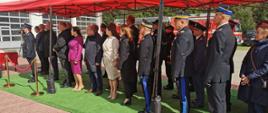 Na zdjęciu komendant główny, podkarpacki komendant wojewódzki, zastępca podkarpackiego komendanta wojewódzkiego, komendant miejski, zastępca komendanta miejskiego oraz zaproszeni goście