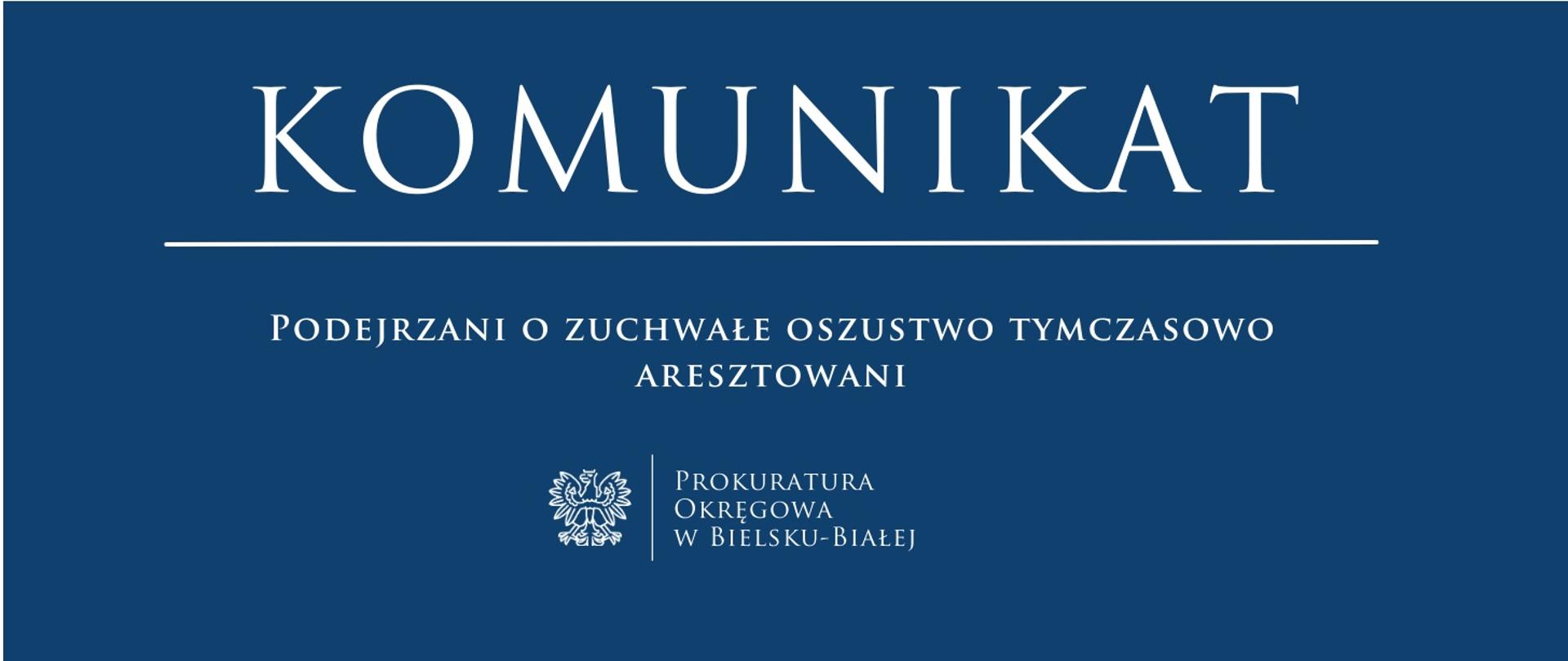 Komunikat - Podejrzani o zuchwałe oszustwo tymczasowo aresztowani