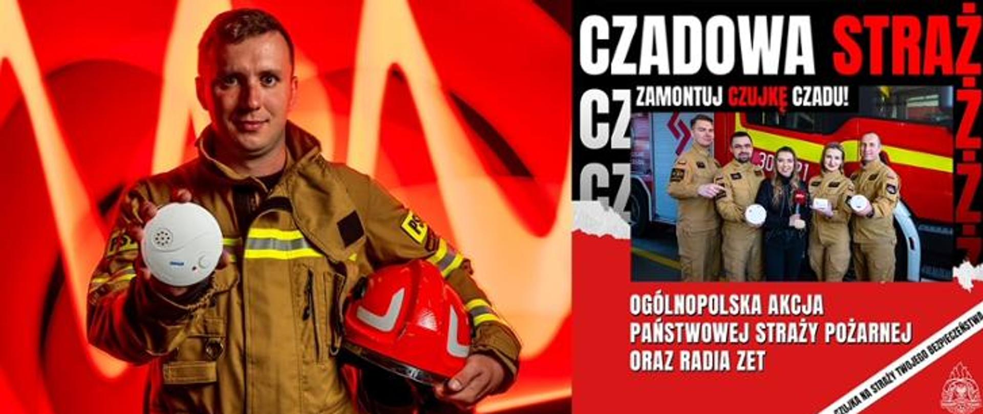 baner reklamowy zamontuj czujkę czadu ogólnopolska akcja państwowej straży pożarnej oraz radia ZET