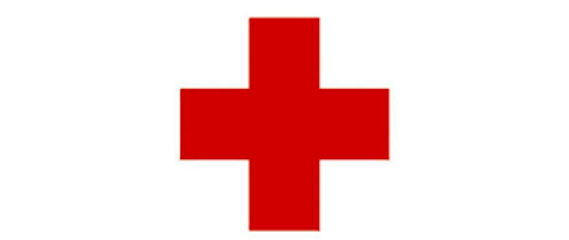 Odjecie przedstawia czerwony krzyż na białym tle