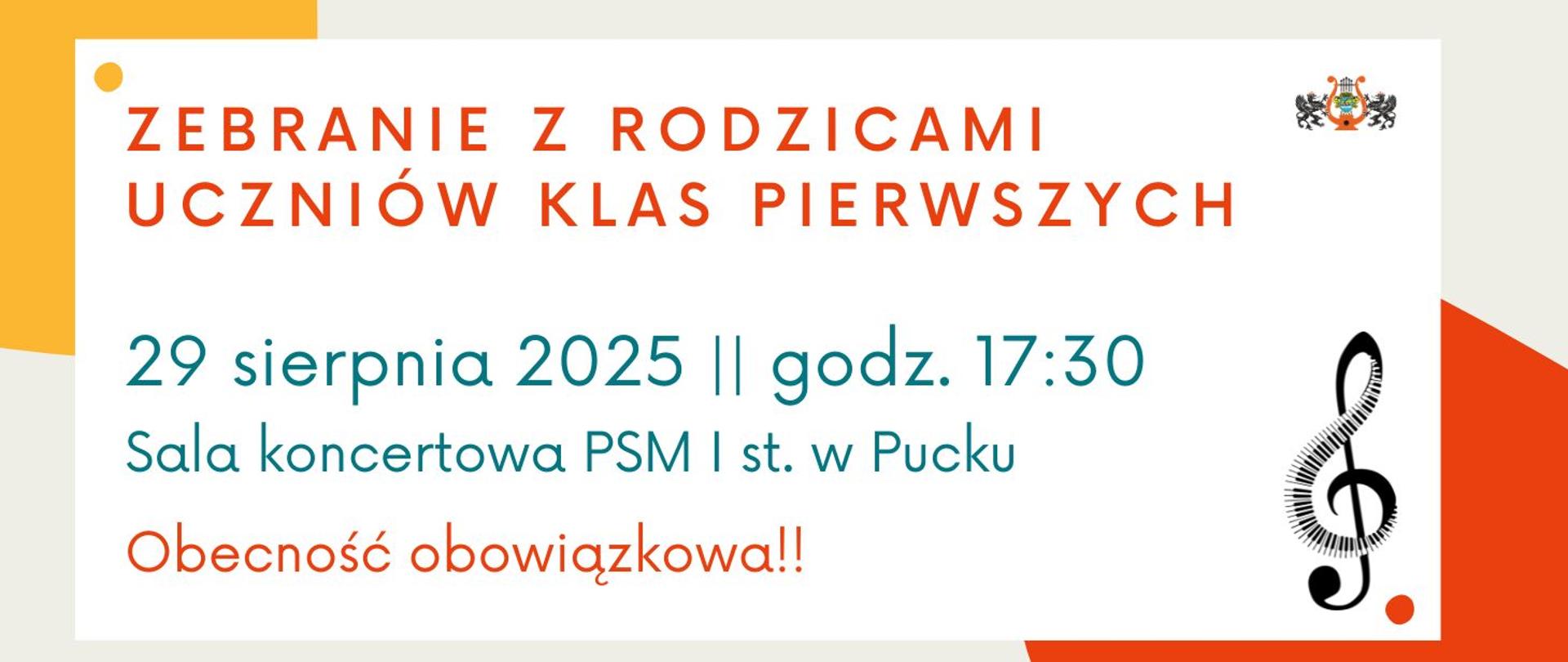 Zebranie z rodzicami uczniów klas pierwszych 
