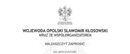 Zaproszenie na uroczystości 2 maja 2022 r. - plansza z orzełkiem i napisem Wojewoda Opolski. 