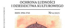 Okładka przedstawia stylizowany rysunek zabytkowej architektury (wieże i budowle na wzór kościoła Mariackiego) chronionej przez rozpostarty parasol, na tle ciepłych, ognistych barw – symbol ochrony dziedzictwa kulturowego przed zagrożeniami.
