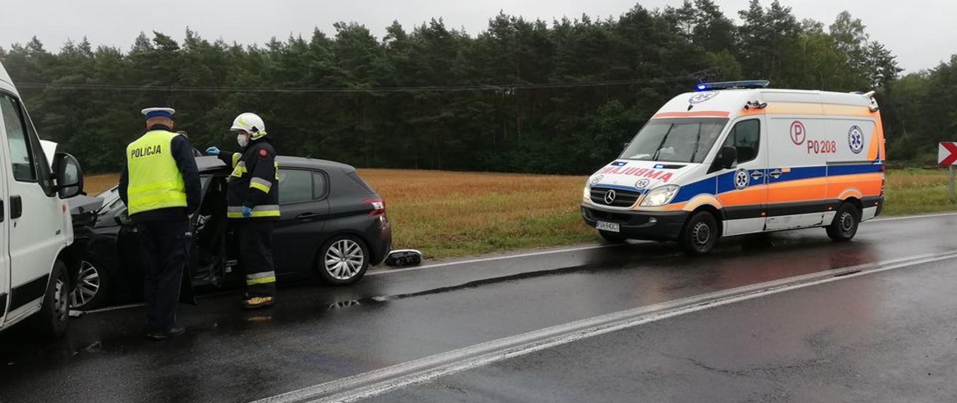 Wypadek na łuku drogi 