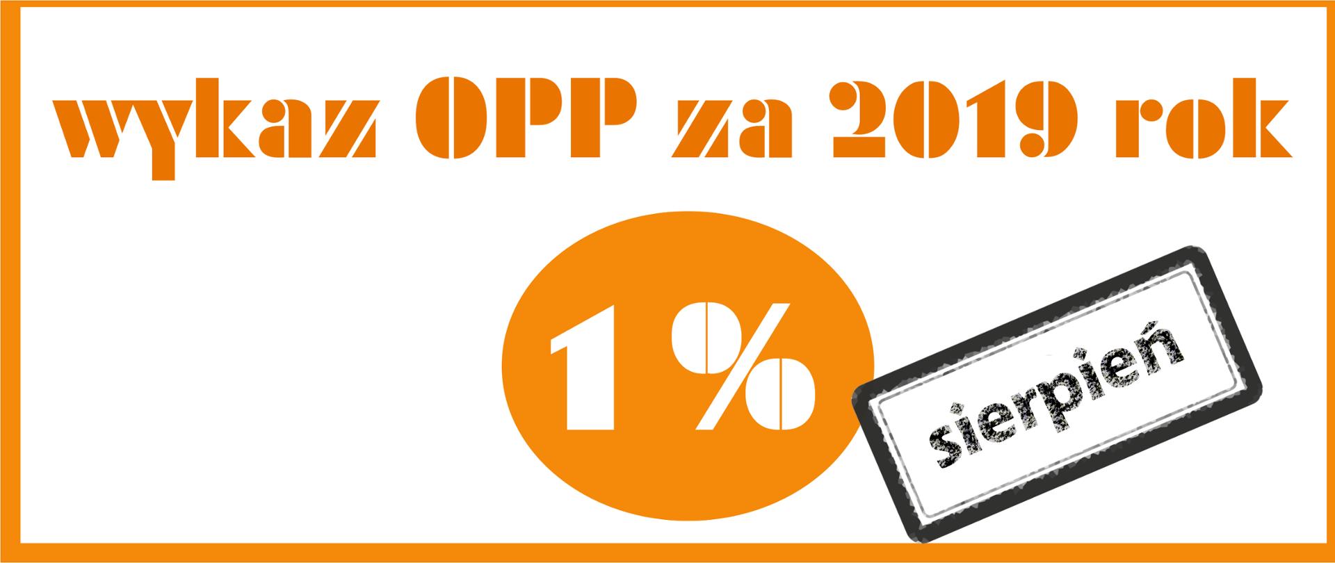 wykaz OPP 1% sierpień2020