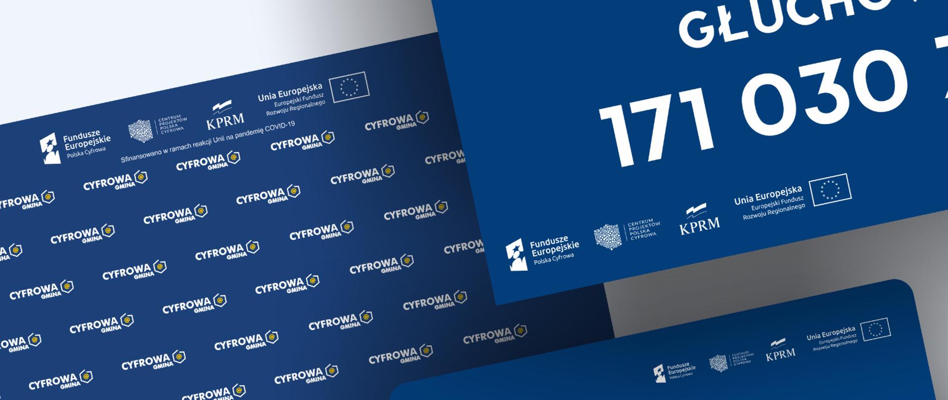 Grafiki z unijnymi oznaczeniami programu Cyfrowa Gmina.