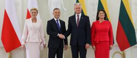 Lenkijos Prezidentas Andrzej Duda ir Lietuvos Prezidentas Gitanas Nausėda su Pirmosiomis Poniomis