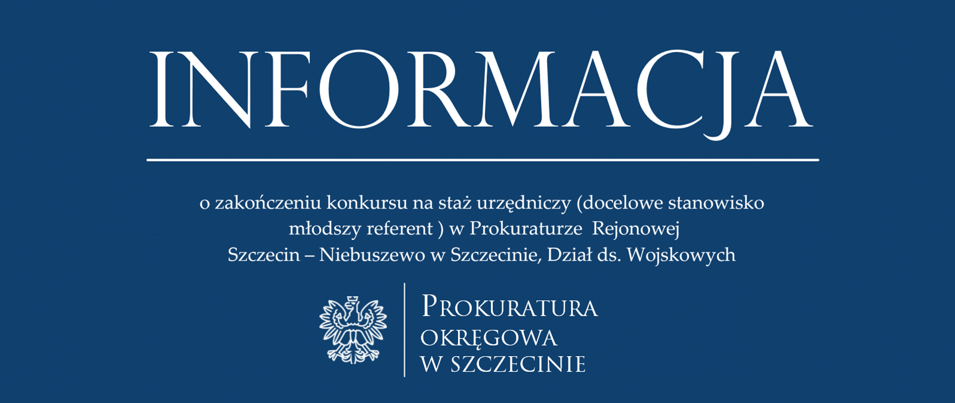 informacja o zakończeniu konkursu na staż urzędniczy