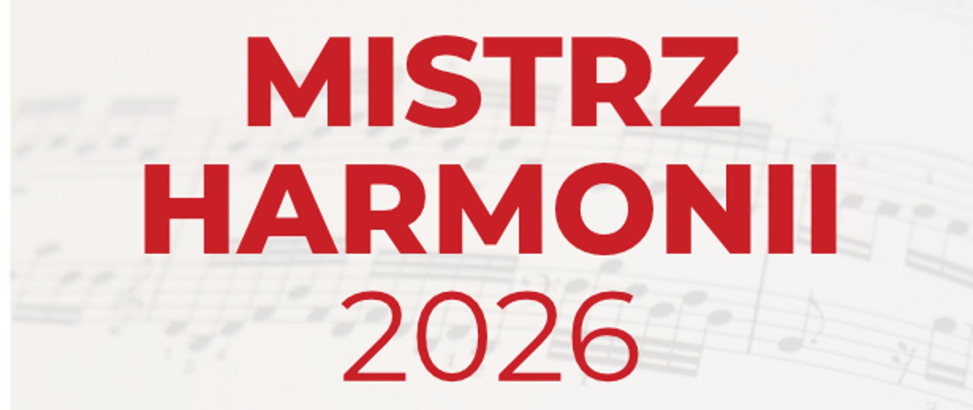 Plakat konkursu Mistrz harmonii 2026
