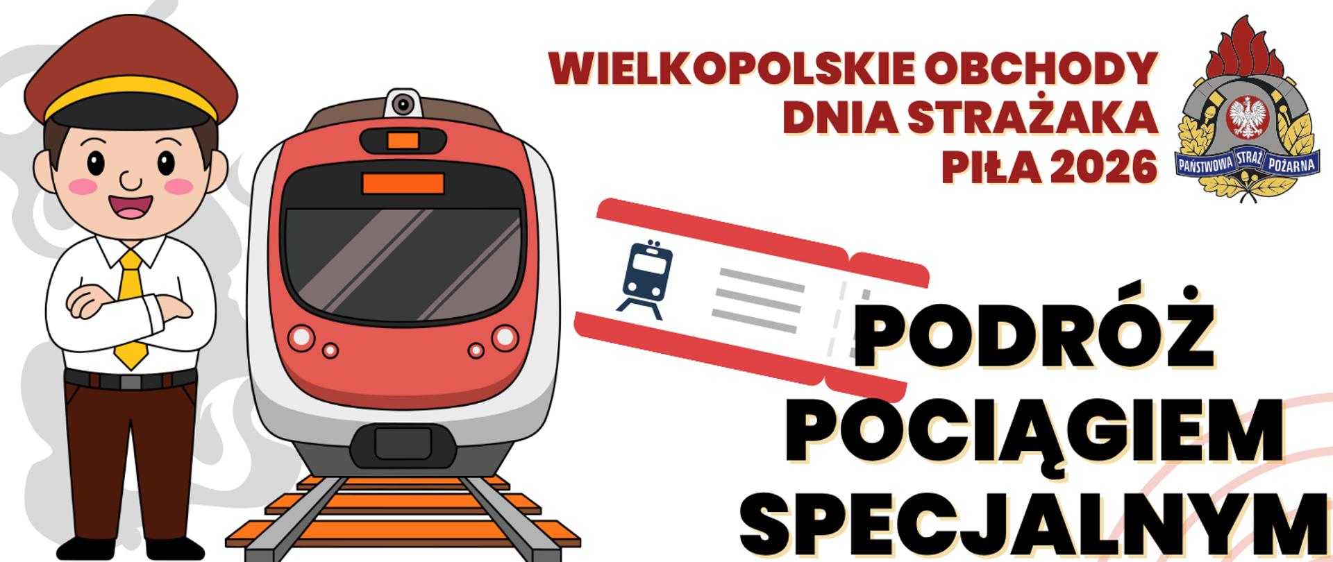 baner z konduktorem i pociągiem 