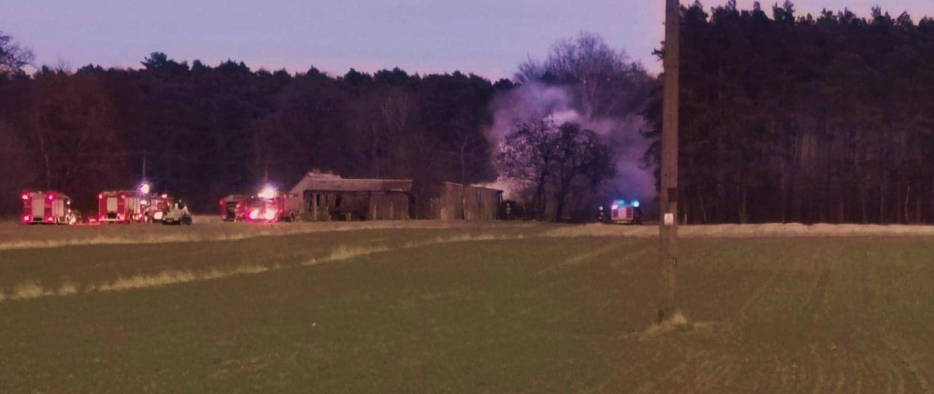 Pożar budynku gospodarczego