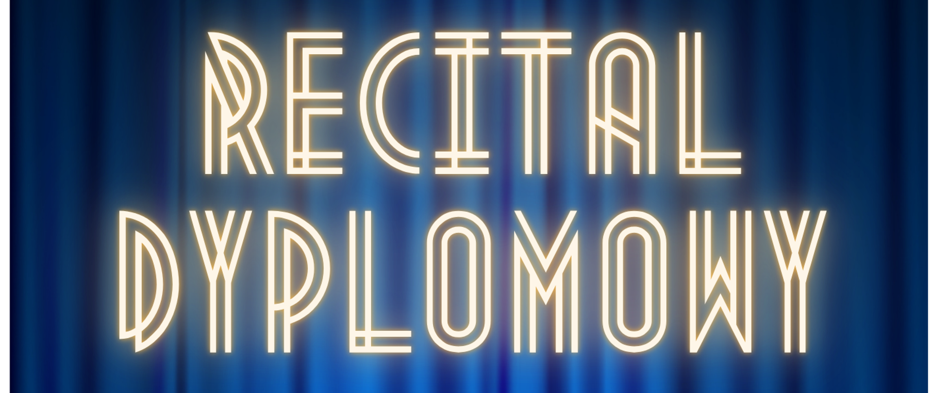 Plakat w tle niebieska kurtyna granatowa rozjaśniająca się oraz granatowe rzędy siedzeń – foteli W lewym górnym rogu logo szkoły według ustalonego znaku napisy państwowa szkoła muzyczna pierwszego i drugiego stopnia im Witolda Lutosławskiego w Nysie zaprasza na recital dyplomowy Zofii Blaumann klasa śpiewu dr Agnieszki Niewiadomskiej przy fortepianie magister Szymon Blaszyński 2 czerwca 2026 godzina 15:00