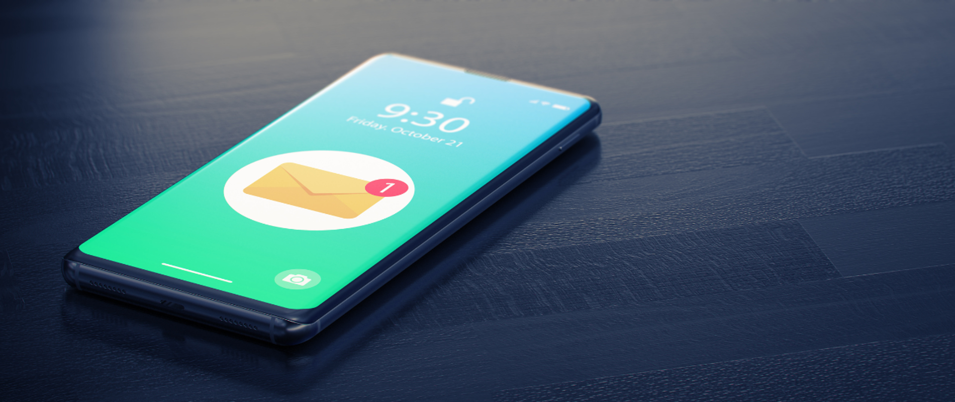 Zdjęcie telefonu z nową wiadomością SMS.