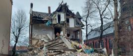 Budynek zniszczony na skutek wybuchu gazu