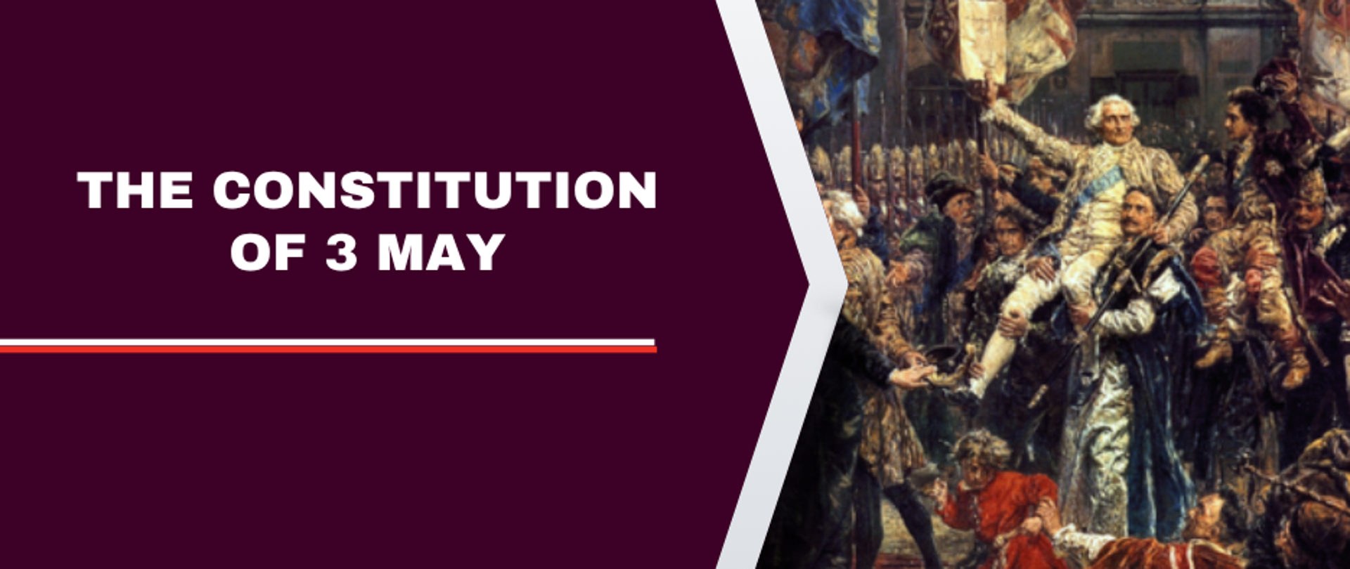 the title "constitution of 3rd may" + illustration of painting