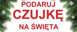 Logo Akcji gwiazdkowej obrazujące hasło ,,podaruj czujkę na święta''