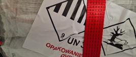 Oznakowanie przewożonego ładunku - opakowanie z etykietą ADR klasy 9.