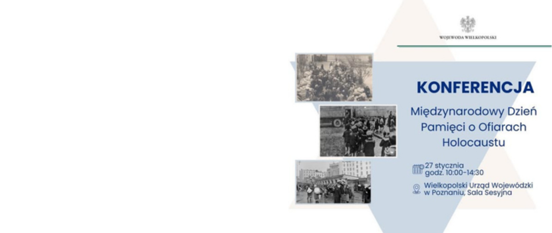 Plakat informujący o Konferencji Międzynarodowy Dzień Pamięci o Ofiarach Holokaustu