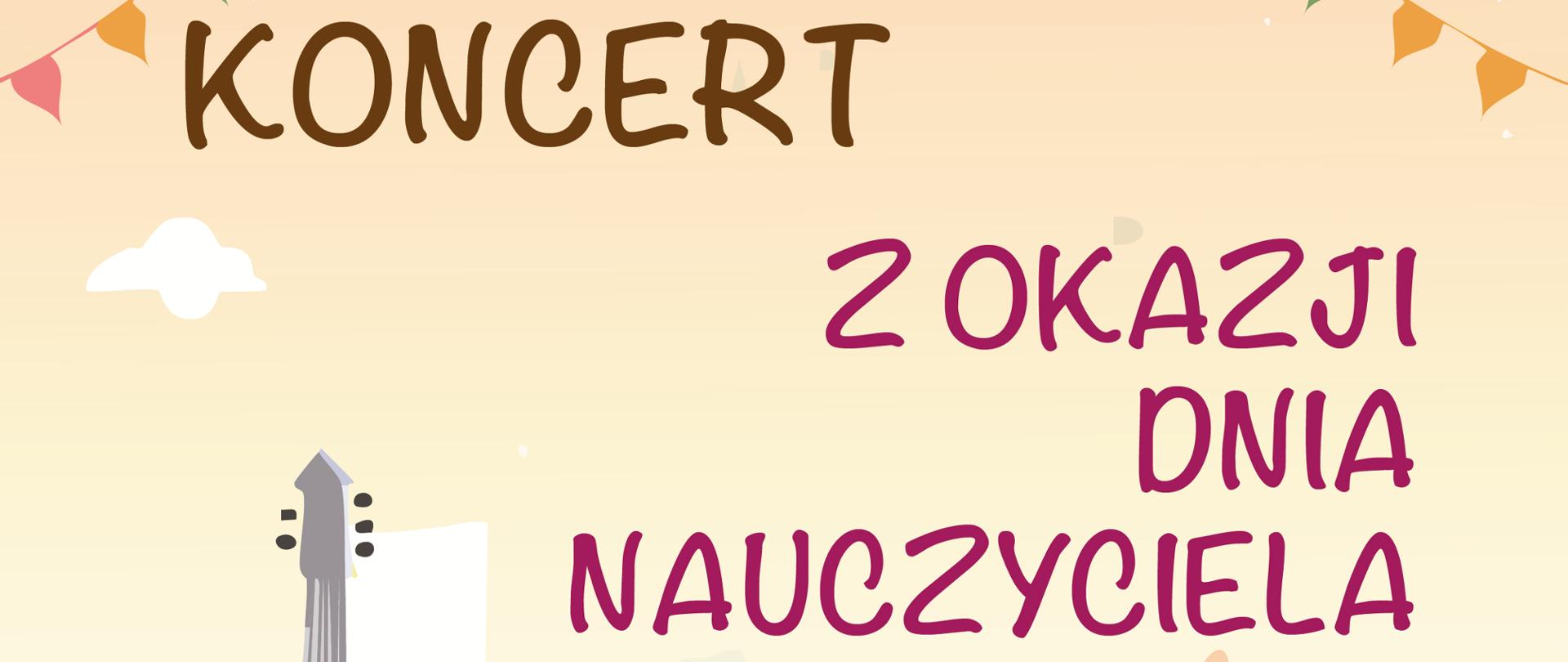 Plakat na kremowo zielonym tle z napisami o wydarzeniu w kolorze bordowym i brązowym. 