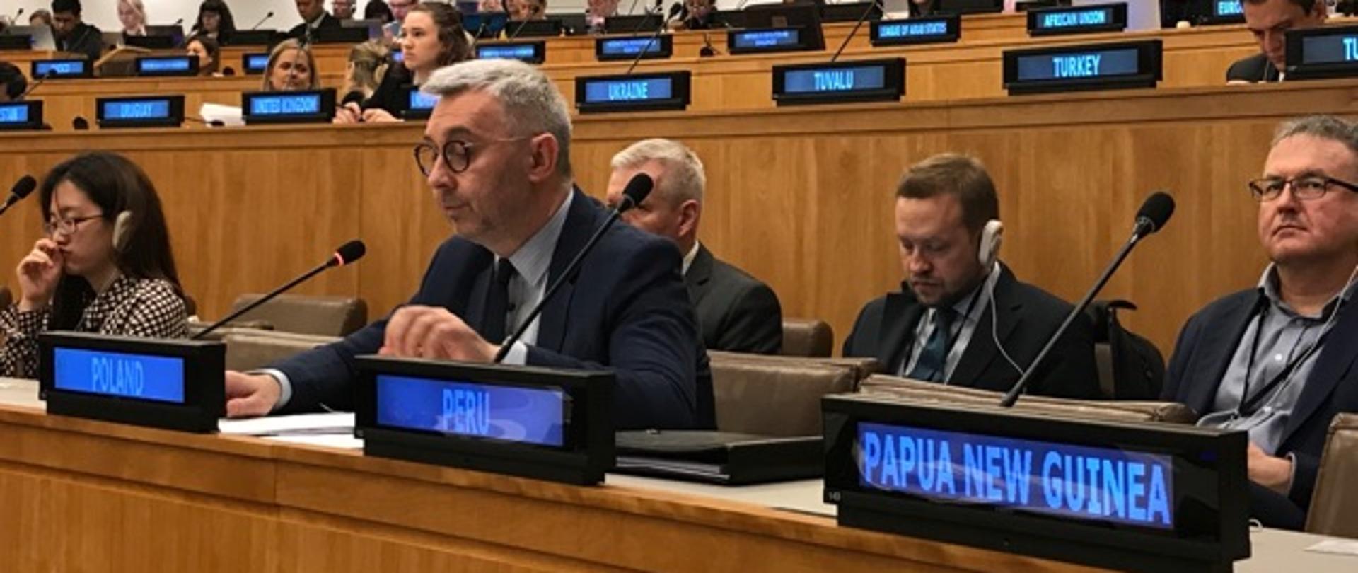 Wiceminister Kazimierz Kuberski podczas 52. sesji Komisji ds. Ludności i Rozwoju 