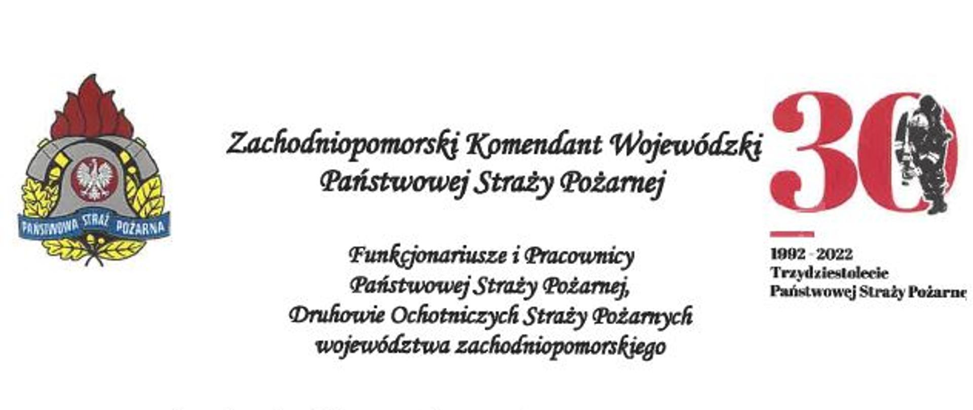 Życzenia z okazji Dnia Strażaka Zachodniopomorskiego Komendanta Wojewódzkiego Państwowej Straży Pożarnej