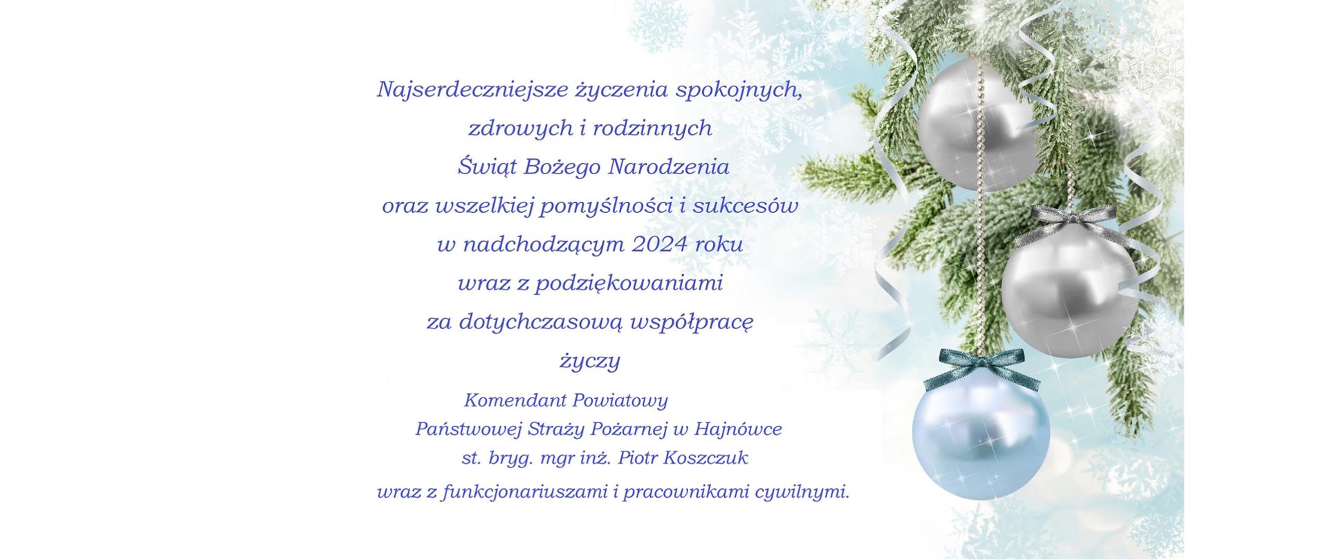 Świąteczne życzenia z okazji Świąt Bożego Narodzenia 2023