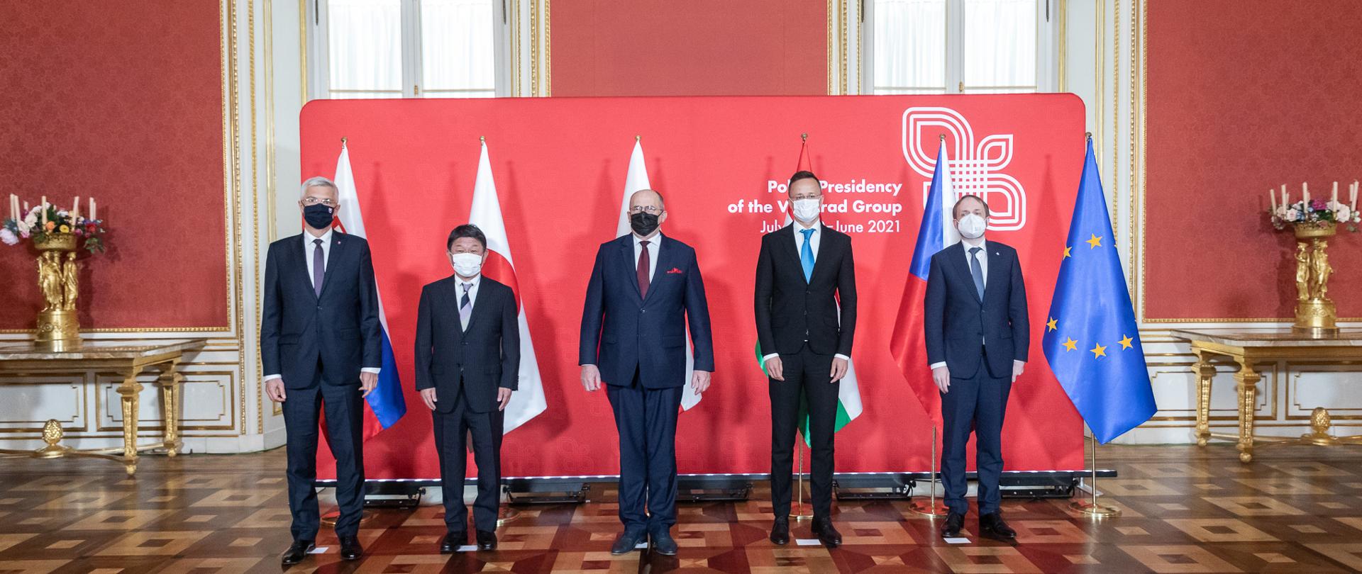 2021.05.07 Warszawa . Minister Zbigniew Rau . Szczyt V4 z udzialem Czechy , Slowacja , Wegry + Japonia .
Fot. Tymon Markowski / MSZ