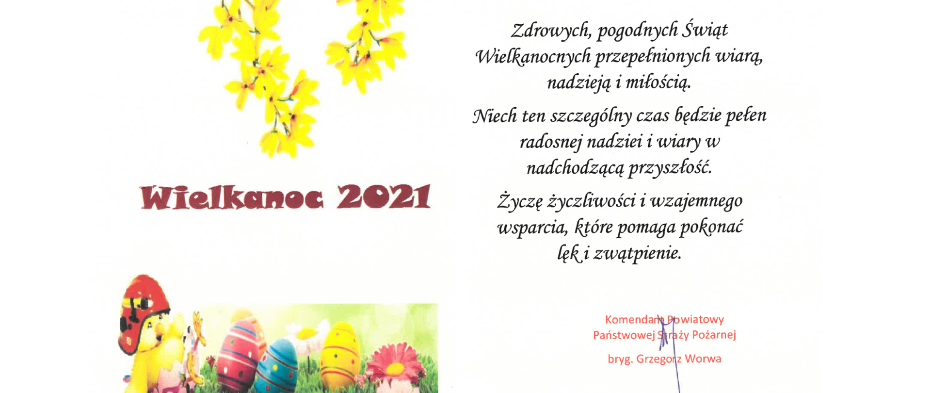 Życzenia Komendanta Powiatowego PSP w Zakopanem