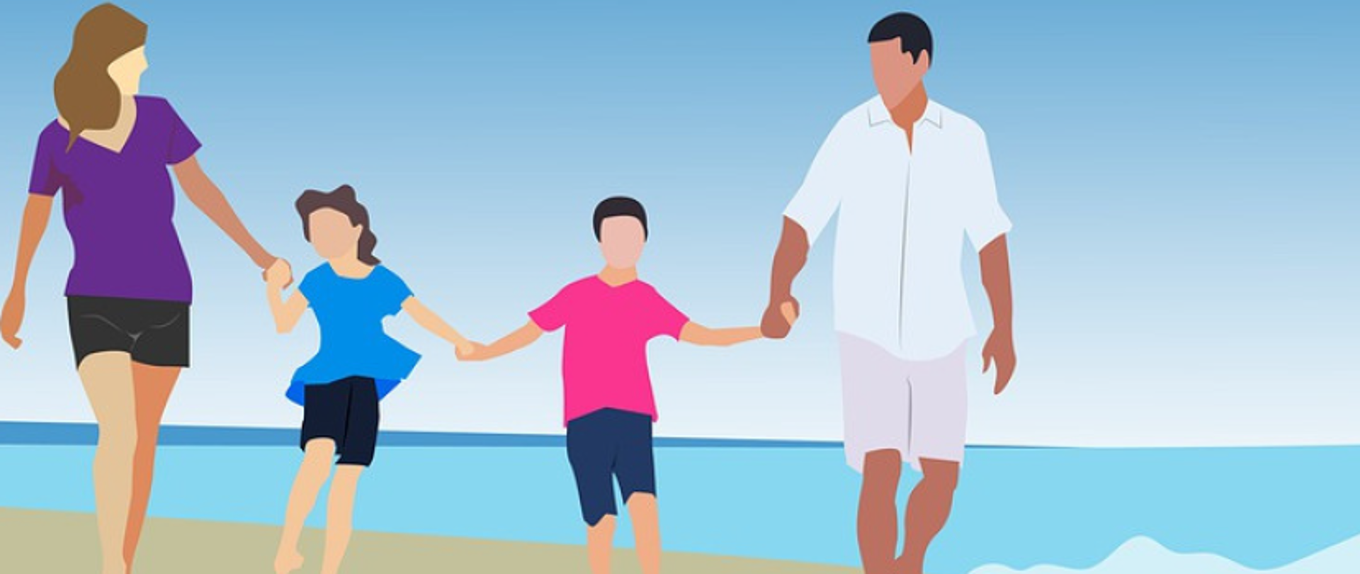 rodzina wypoczywająca nad morzem