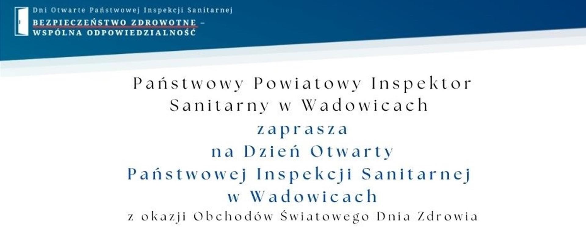 Zdjęcie zawiera napis, zaproszenie na Dzień Otwarty Państwowej Inspekcji Sanitarnej 