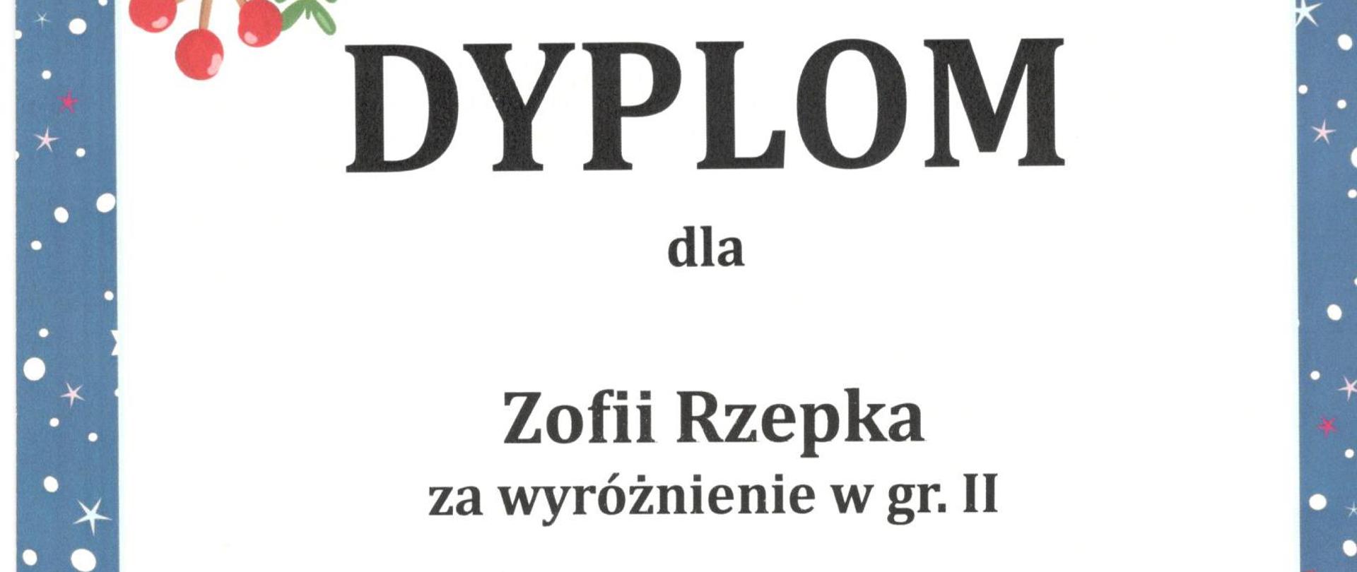 Białe tło, niebieska ramka i sanie z reniferami Mikołaja na dole