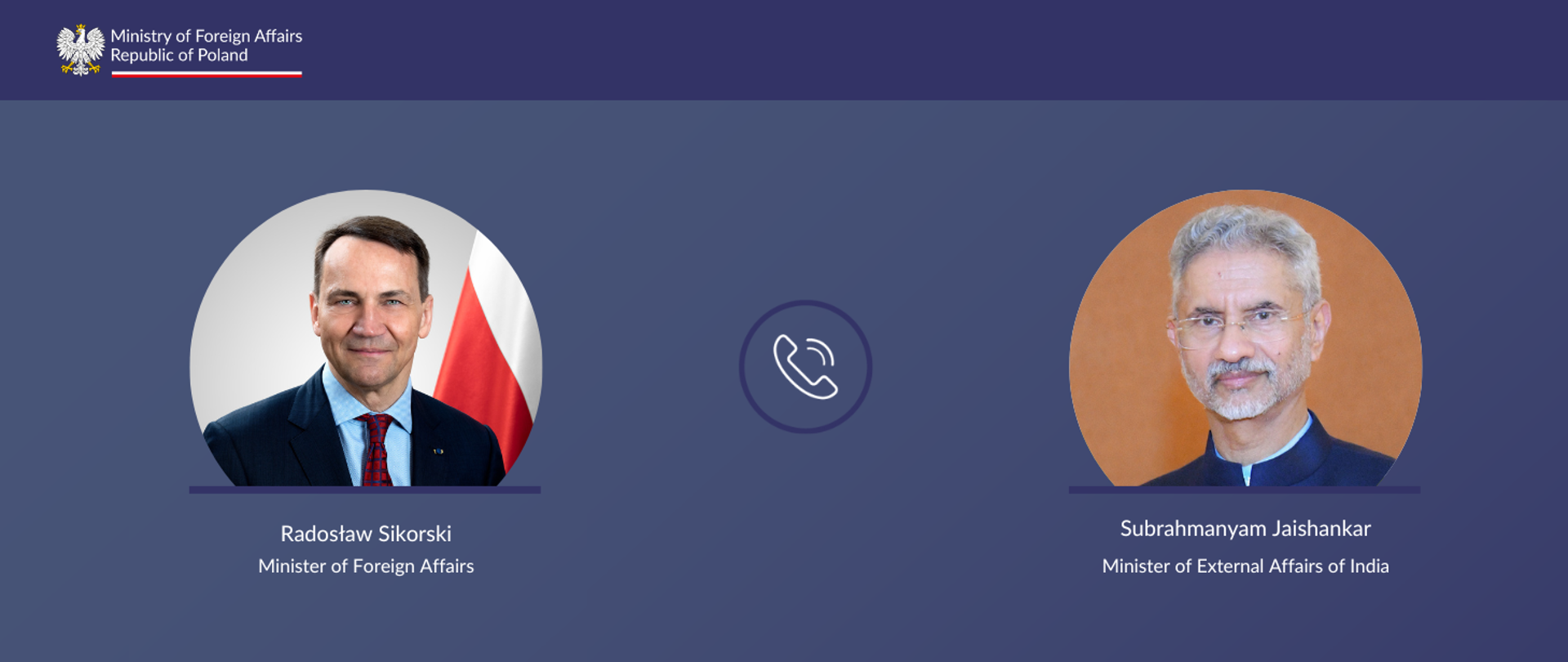 Minister Radosław Sikorski and Minister of External Affairs of India S. Jaishankar