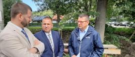 Wizyta Wiceministra Infrastruktury, Pana Przemysława Koperskiego w miejscowości Bystra w gminie Wilkowice z udziałem Jana Grygiera Dyrektora Wód Polskich w Gliwicach