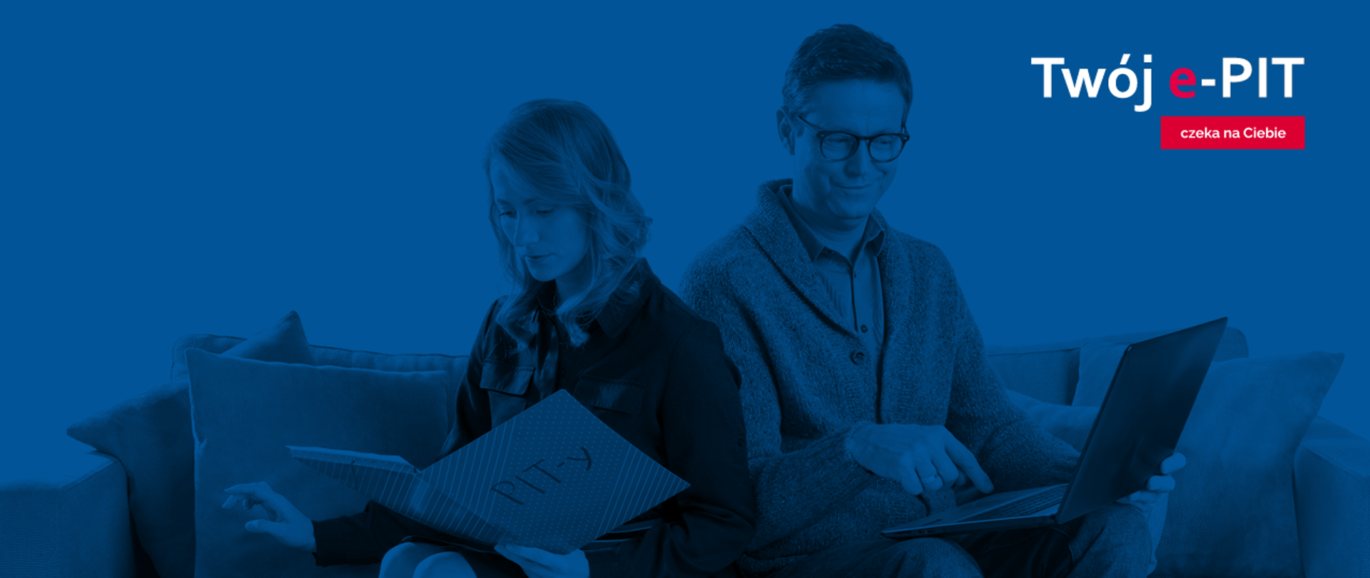 Kobieta z teczką i mężczyzna z laptopem